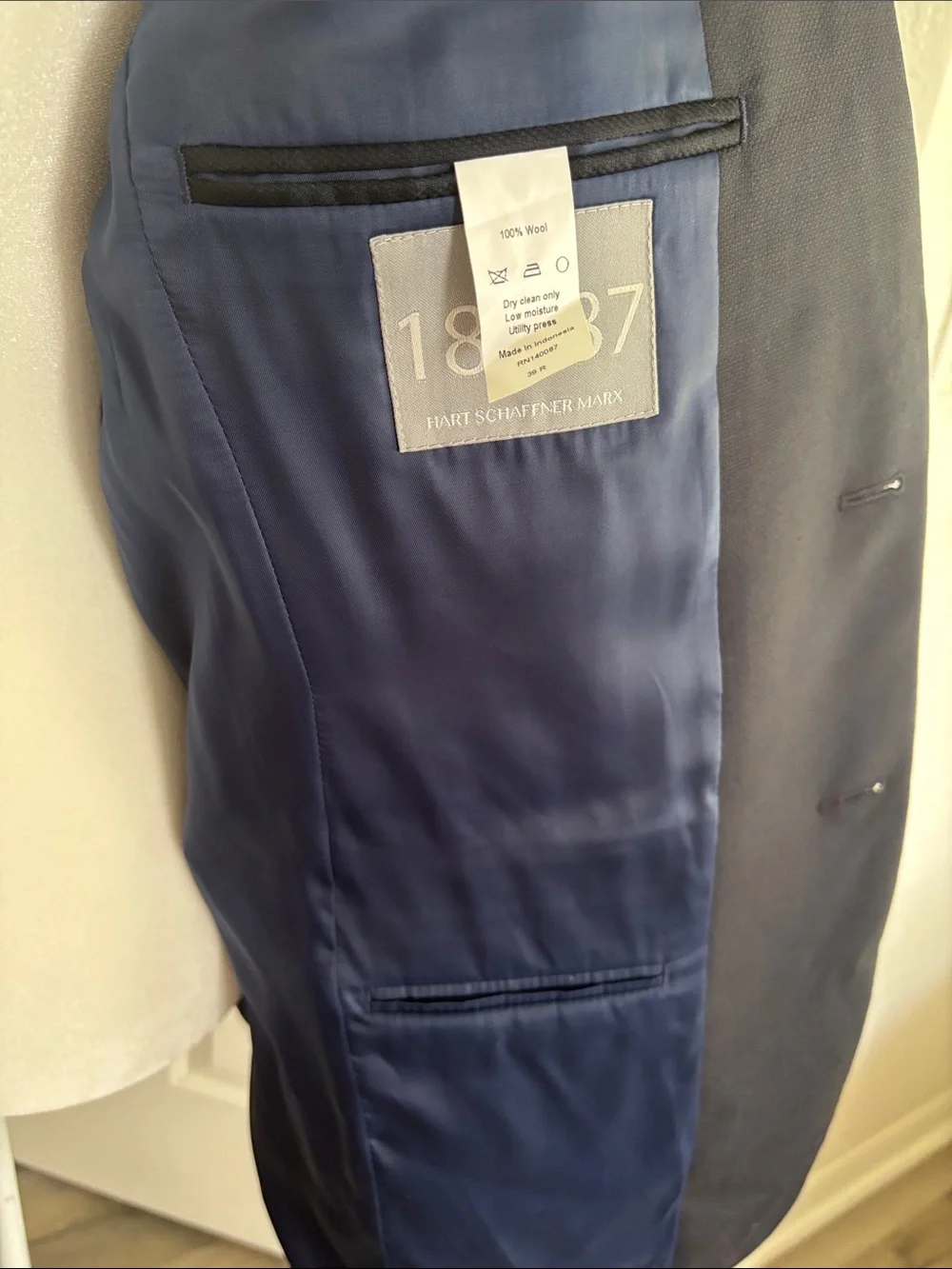 Hart Schaffner Marx Classic Navy Two-Button Blazer